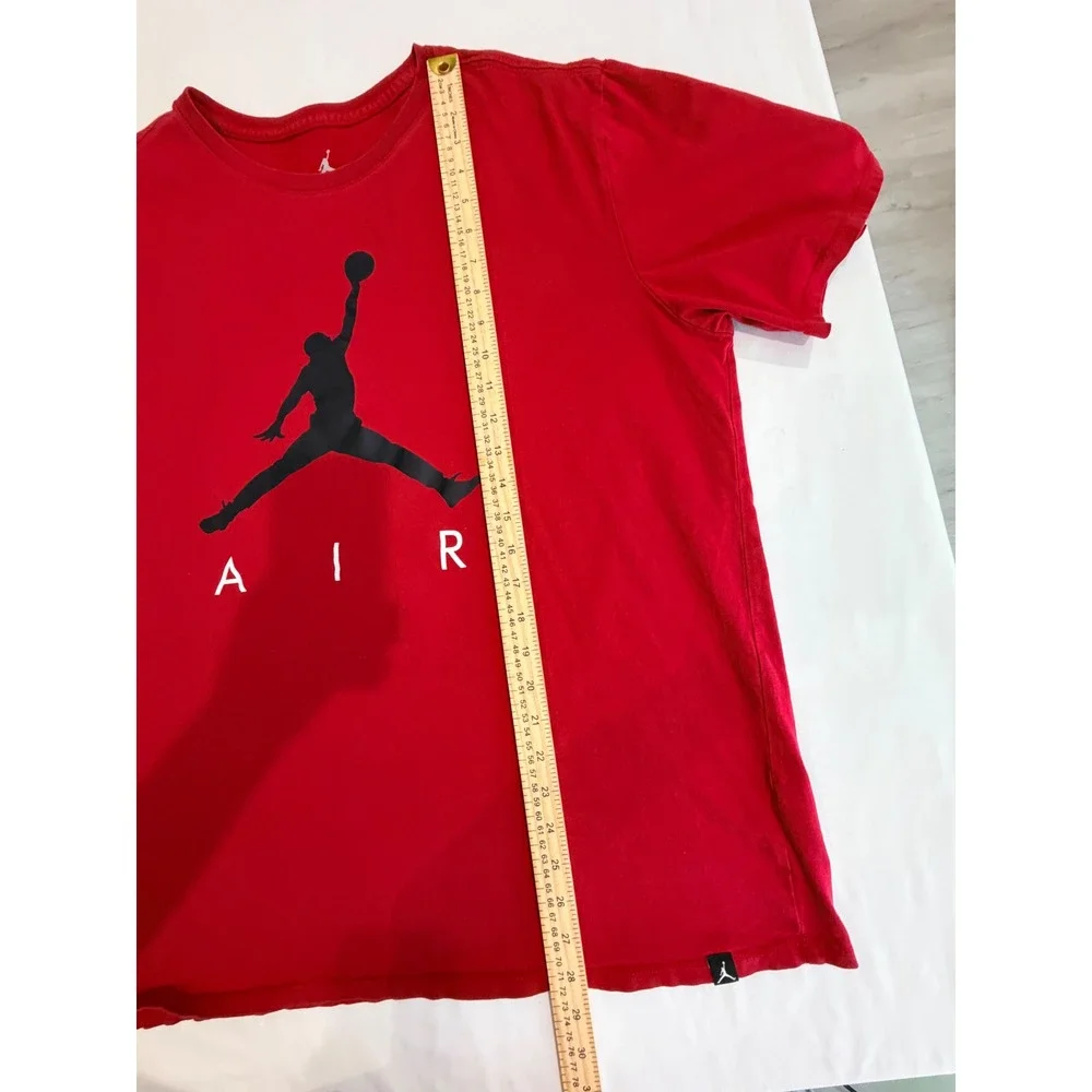 Vintage Jordan Men T-Shirt Red XXL Jumpman Air Graphic Short Sleeve 90's Casual